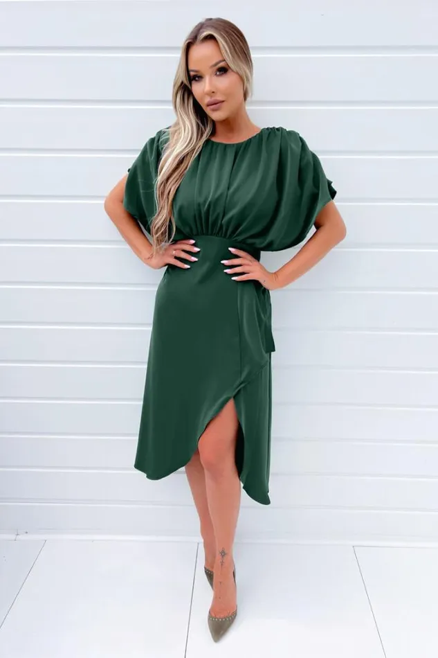 AX Paris Teal Batwing Gathered Top Midi Dress Dresses