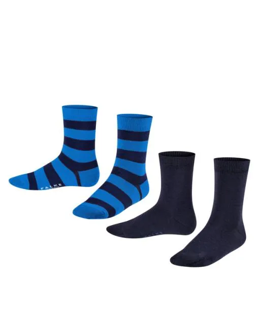 Babies and Kids Happy Stripe 2Pack Kids Socks Black FALKE Socks