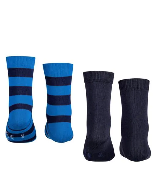 Babies and Kids Happy Stripe 2Pack Kids Socks Black FALKE Socks