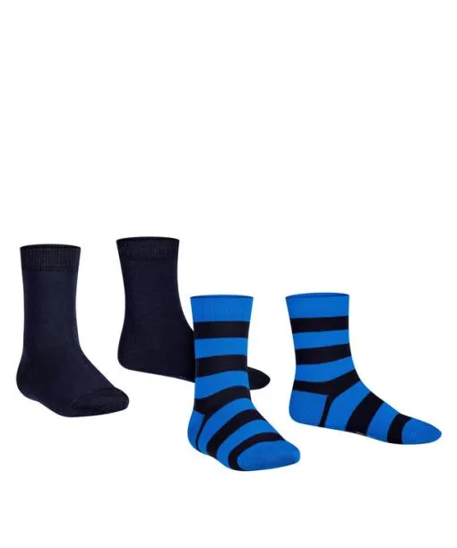 Babies and Kids Happy Stripe 2Pack Kids Socks Black FALKE Socks