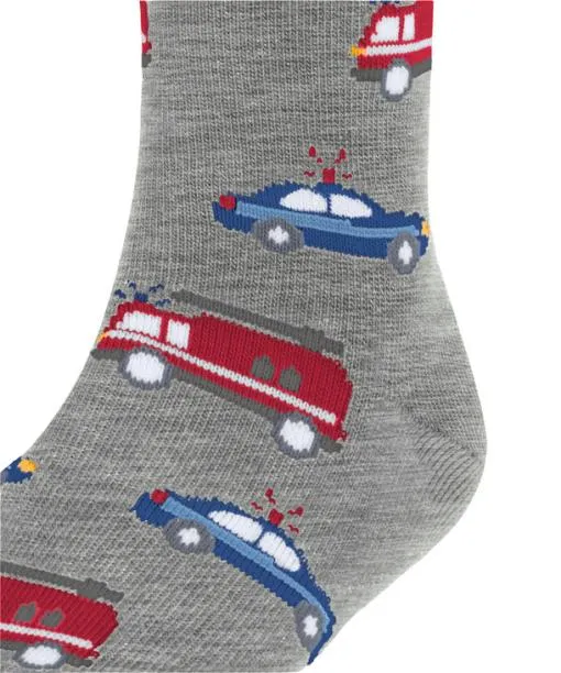 Babies and Kids Police And Fire Cars Kids Socks Light Grey FALKE Socks