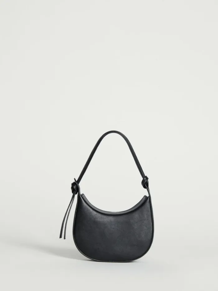 Bags The Reformation Mini Rosetta Shoulder Bag Black Leather