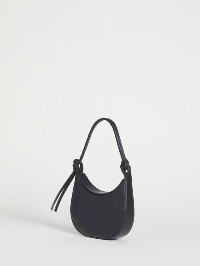 Bags The Reformation Mini Rosetta Shoulder Bag Black Leather