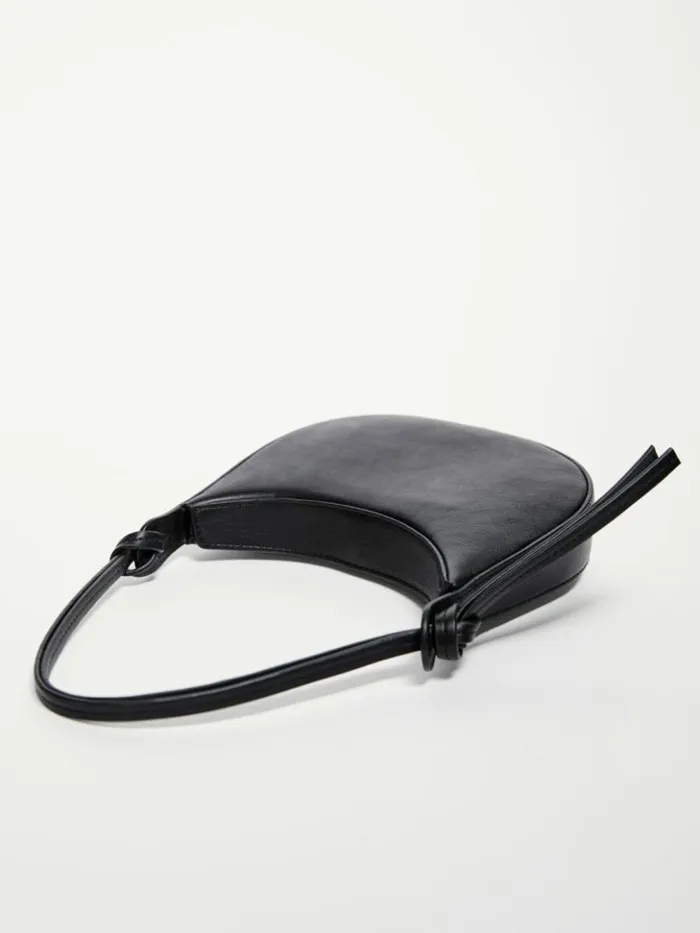 Bags The Reformation Mini Rosetta Shoulder Bag Black Leather