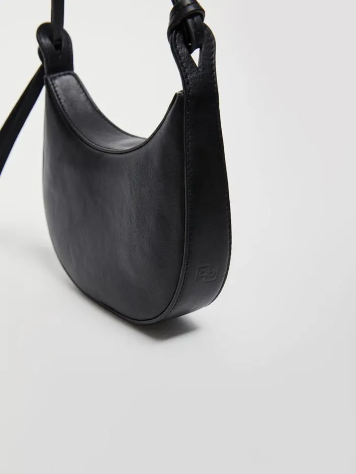 Bags The Reformation Mini Rosetta Shoulder Bag Black Leather
