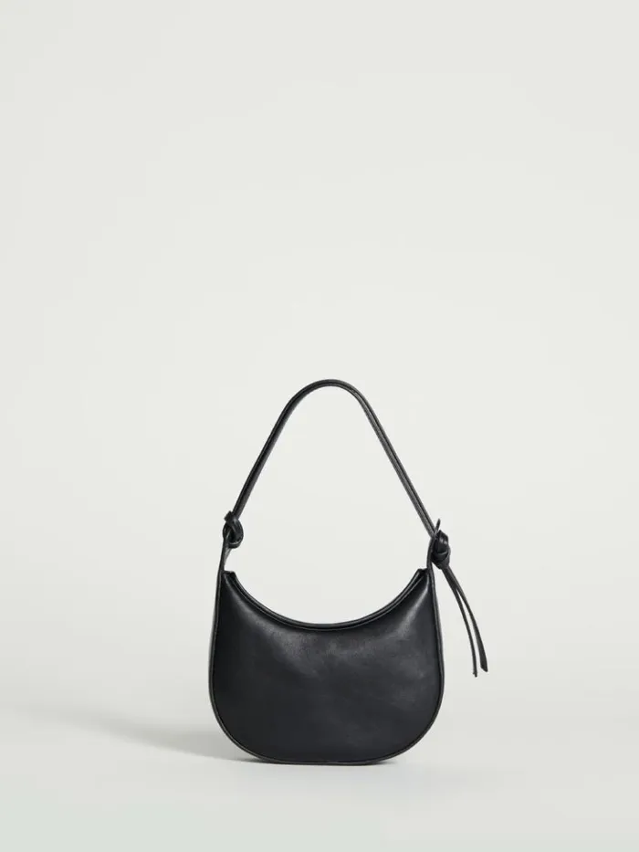 Bags The Reformation Mini Rosetta Shoulder Bag Black Leather