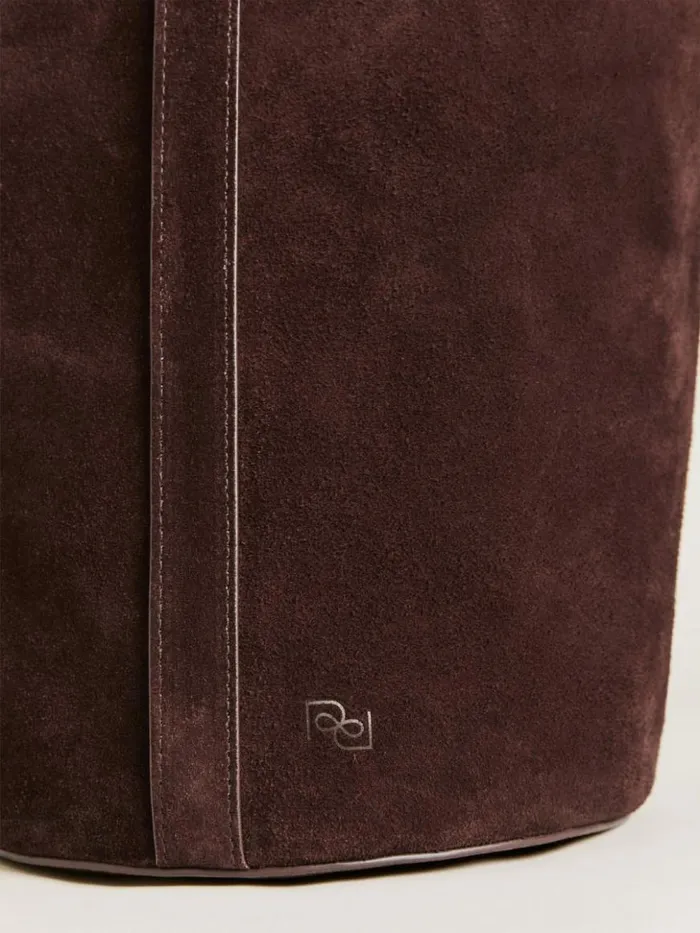 Bags The Reformation Seleena Bucket Bag Espresso Suede