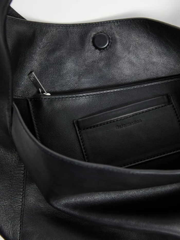 Bags The Reformation Small Vittoria Tote Black Leather