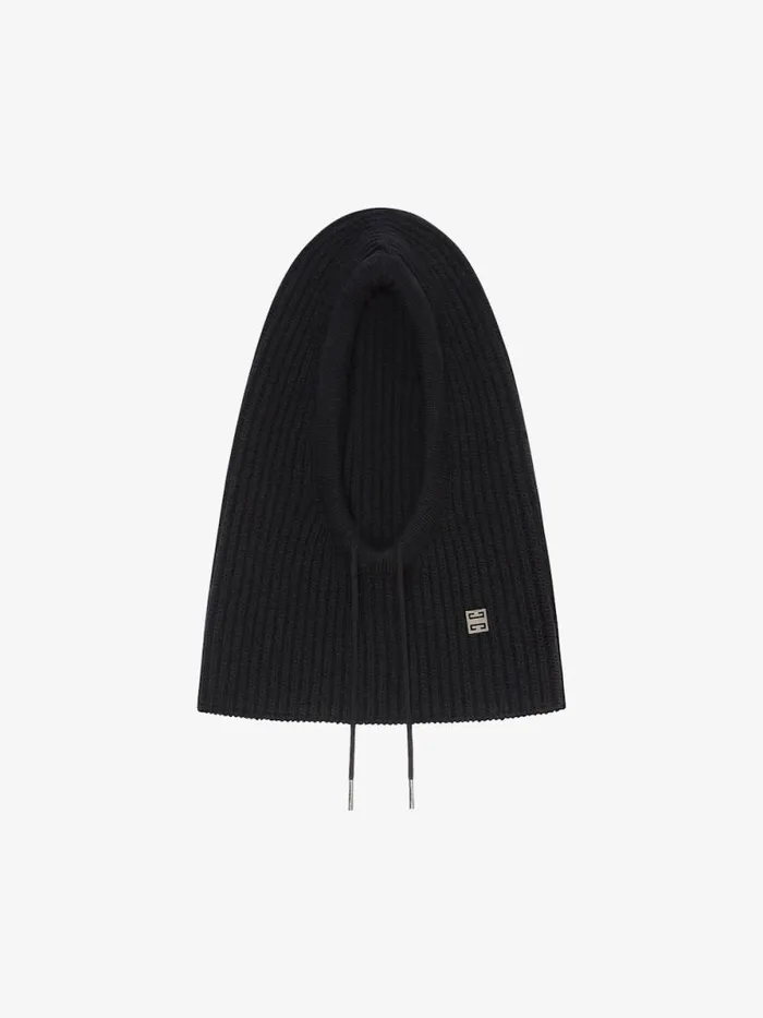 Balaclava In Wool And Cashmere With 4g Detail Black Women Givenchy Beanies and Caps