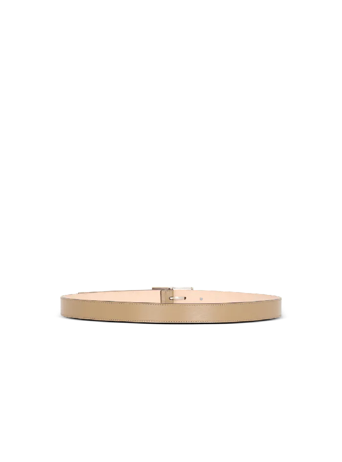 Balmain Belts Men Thin Signature Calfskin Belt Brown