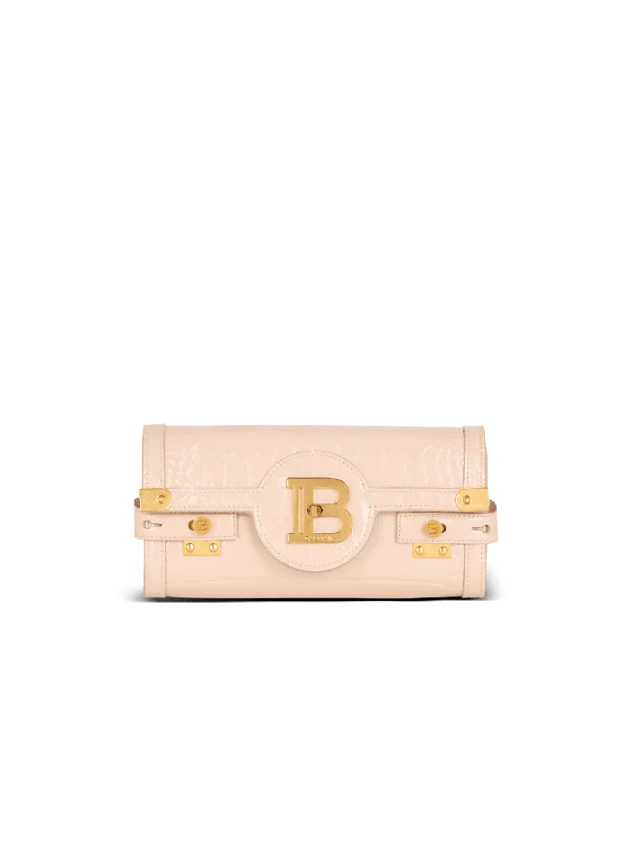 Balmain Crossbody Bags Women BBuzz Pouch 23 In Crocodileembossed Calfskin Beige