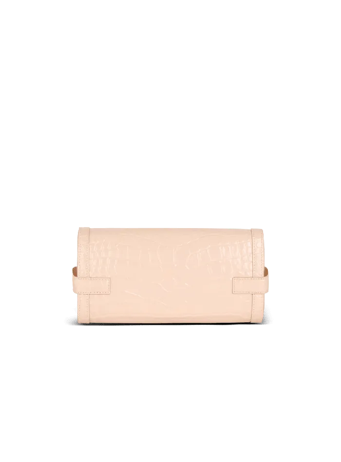 Balmain Crossbody Bags Women BBuzz Pouch 23 In Crocodileembossed Calfskin Beige