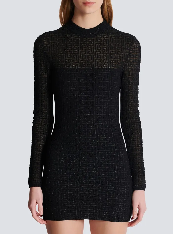Balmain Dresses Women PB Labyrinth Knit Dress Black