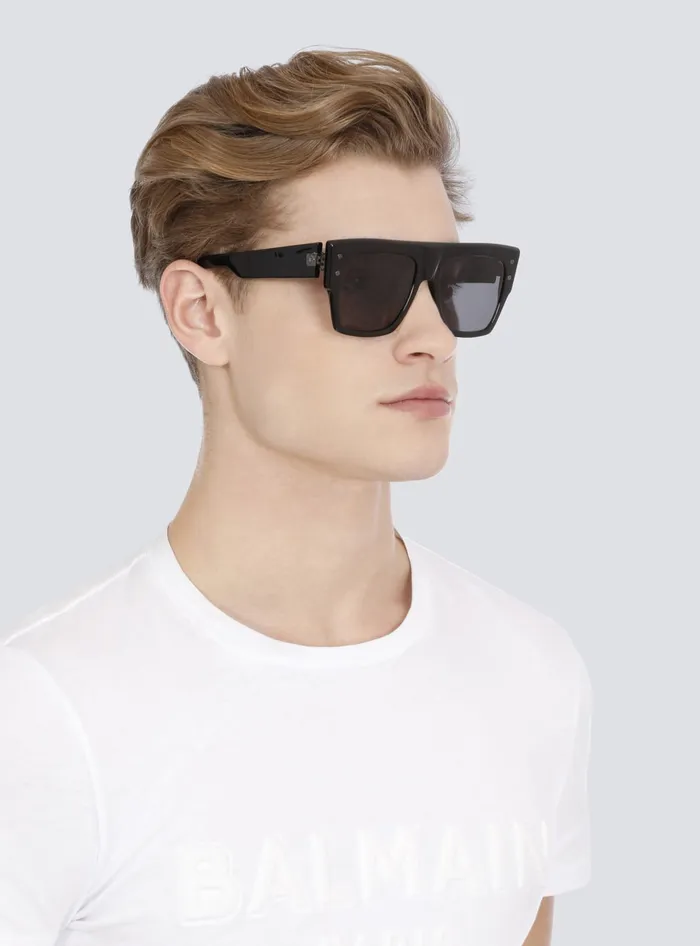 Balmain Eyewear Men Acetate BI Sunglasses Black Balmain Eyewear Men Acetate BI Sunglasses Black