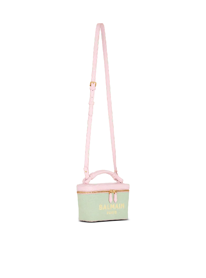 Balmain Handbags Women BArmy Vanity Case In Canvas And Leather Green