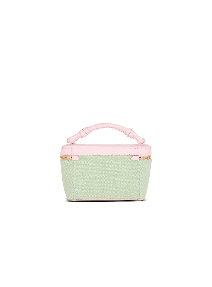 Balmain Handbags Women BArmy Vanity Case In Canvas And Leather Green