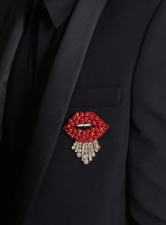 Balmain Jackets And Blazers Men Cropped Grain De Poudre Jacket With Embroidered Patch Black