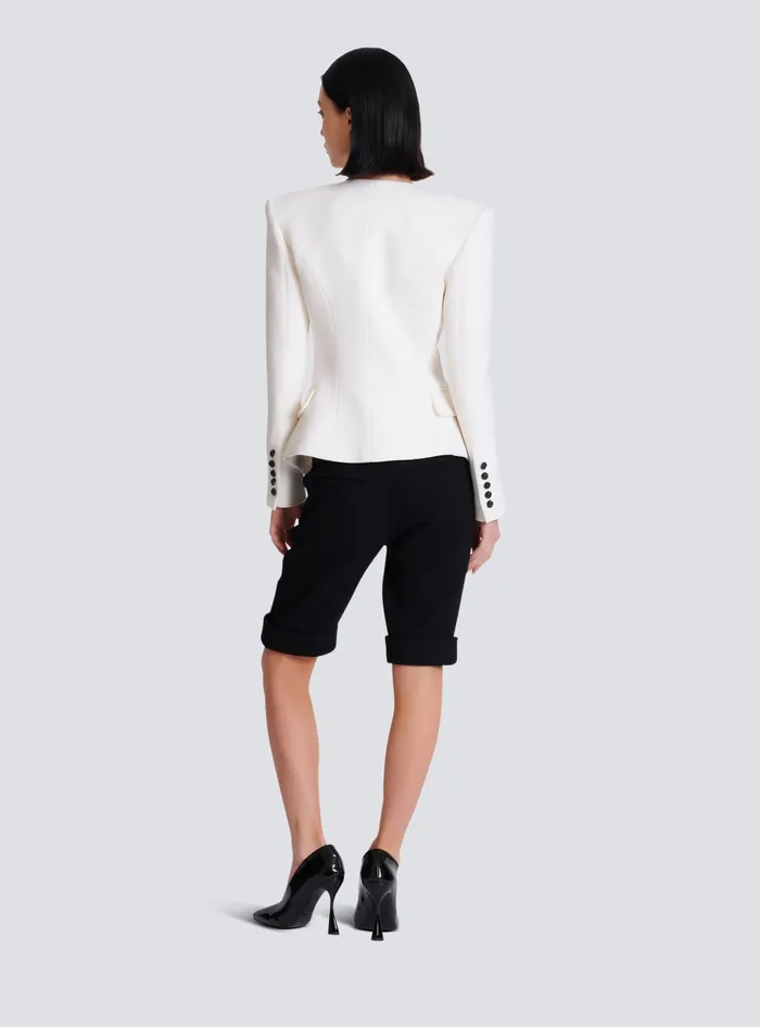 Balmain Jackets And Blazers Women 8button Double Crepe Jacket White