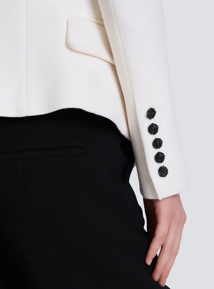 Balmain Jackets And Blazers Women 8button Double Crepe Jacket White