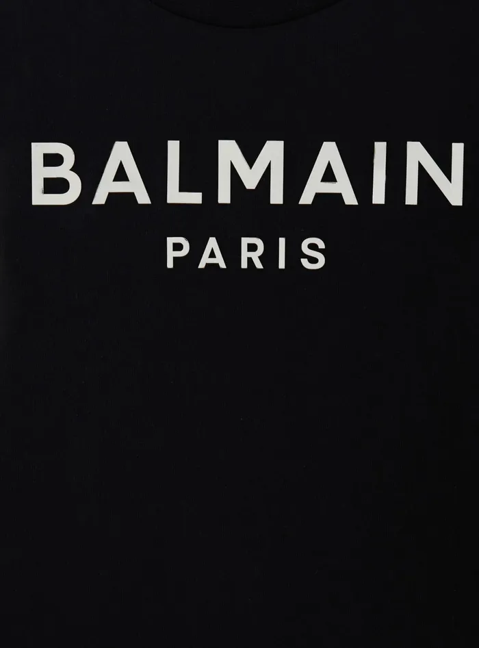 Balmain Kids Paris Metal Tshirt Black