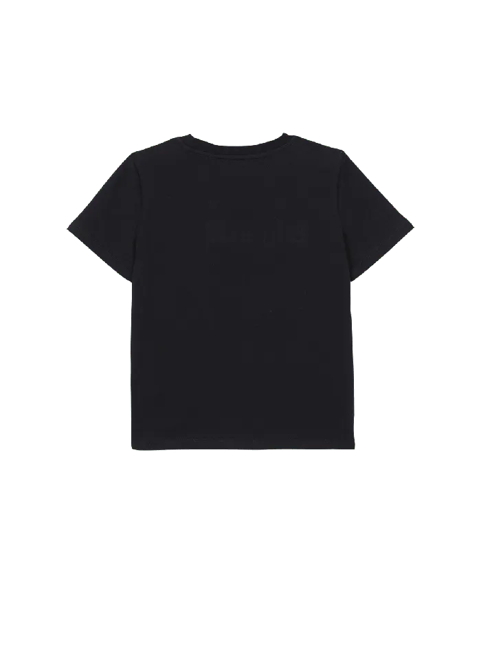 Balmain Kids Paris Metal Tshirt Black