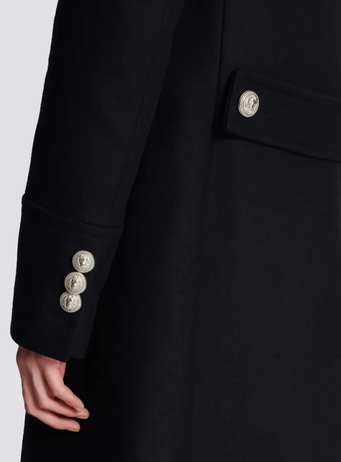 Balmain Outerwear Men Virgin Wool Officer039s Coat Black