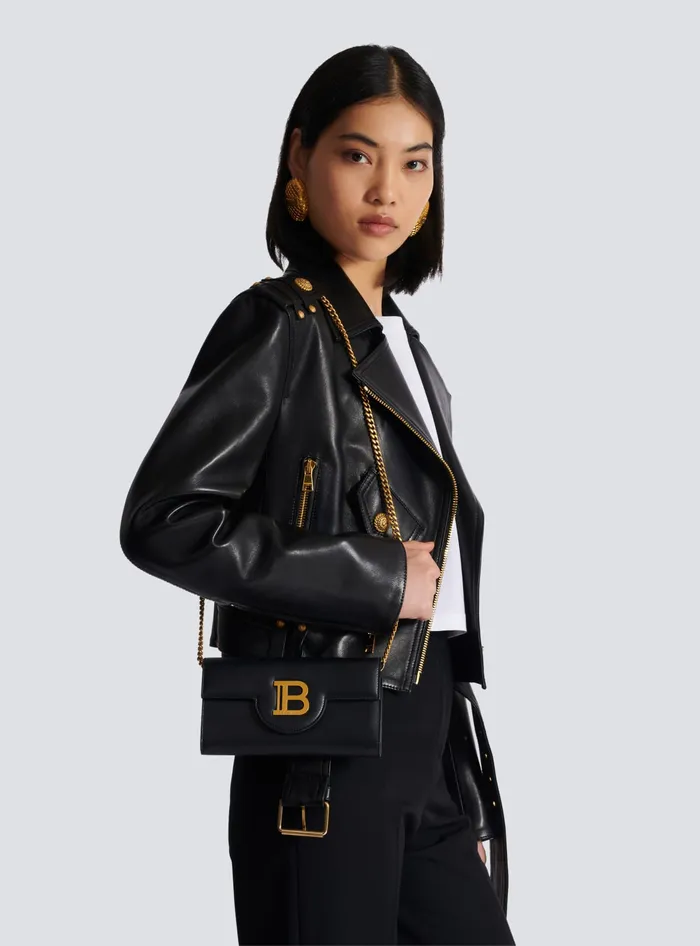 Balmain Small Leather Goods Women BBuzz Leather Wallet Black