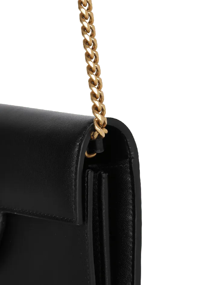 Balmain Small Leather Goods Women BBuzz Leather Wallet Black