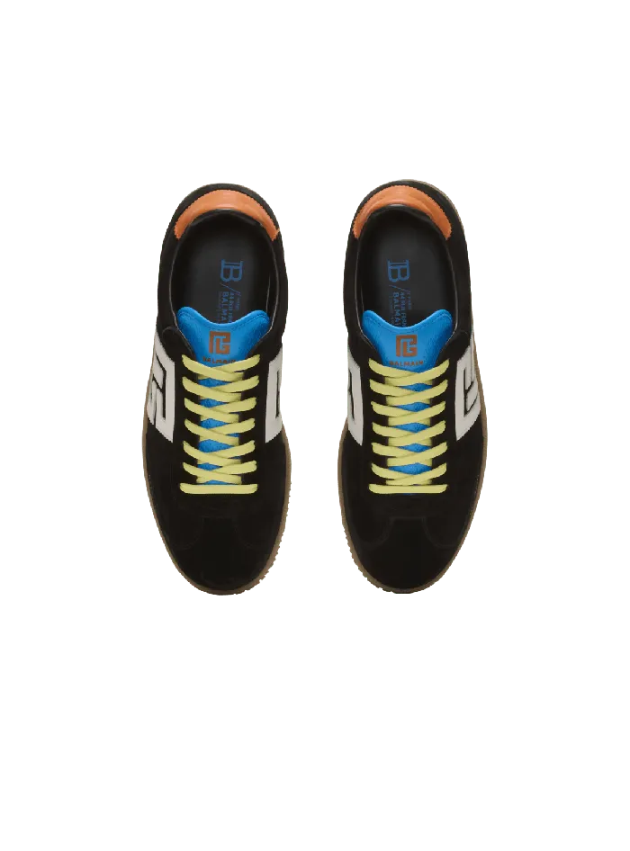 Balmain Sneakers Men Swan Sneakers In Calfskin And Suede Multicolor
