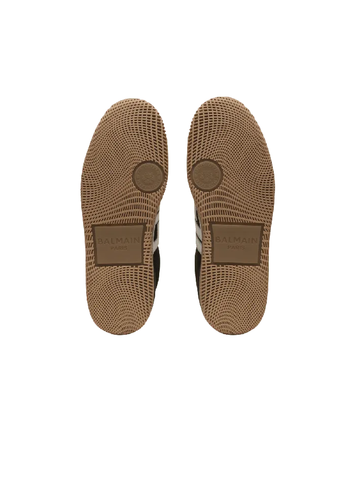 Balmain Sneakers Men Swan Sneakers In Calfskin And Suede Multicolor