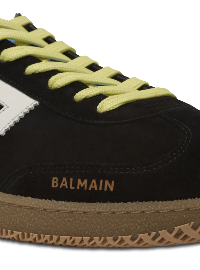 Balmain Sneakers Men Swan Sneakers In Calfskin And Suede Multicolor