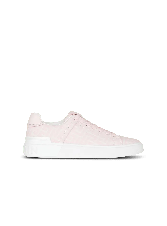Balmain Sneakers Women Bicolor Jacquard BCourt Sneakers Pink