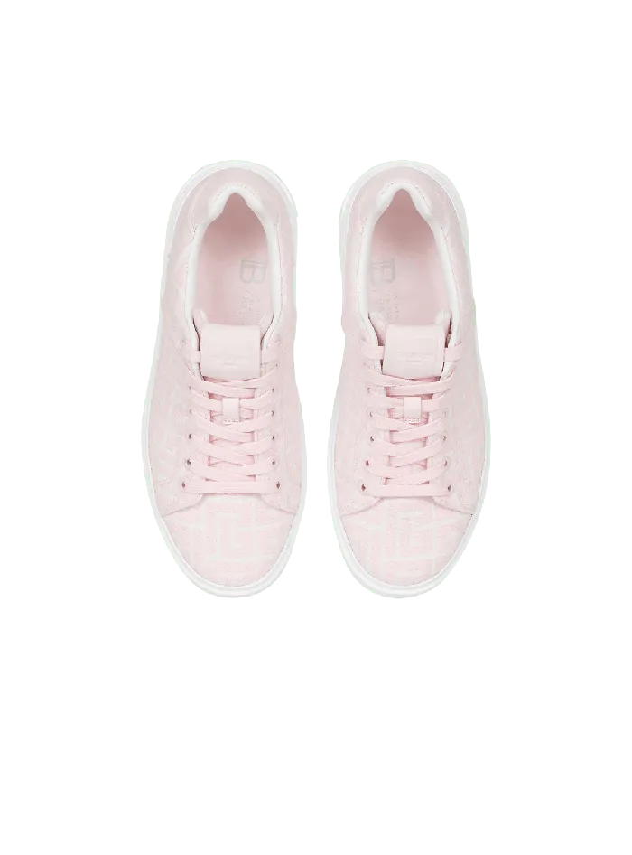 Balmain Sneakers Women Bicolor Jacquard BCourt Sneakers Pink
