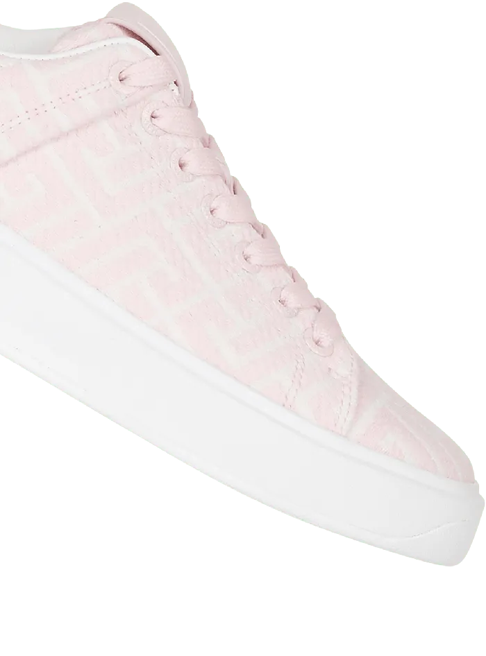 Balmain Sneakers Women Bicolor Jacquard BCourt Sneakers Pink