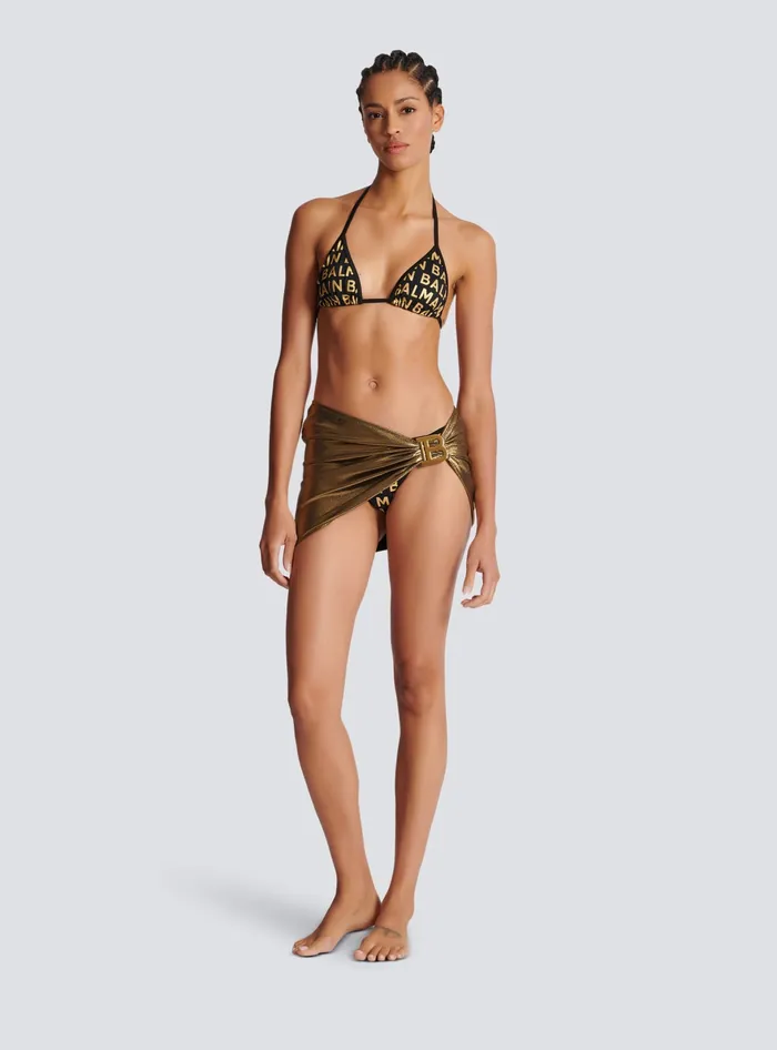 Balmain Swimwear Women Metallic B Sarong Gold
