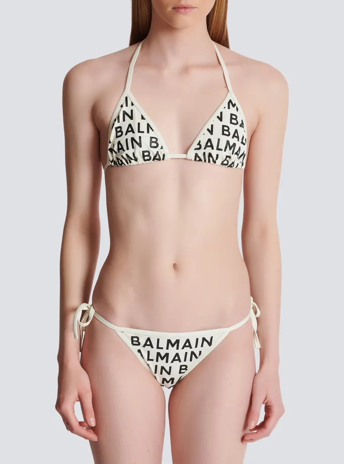 Balmain Swimwear Women Triangle Bikini Black