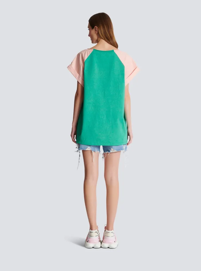 Balmain TShirts Women Flamingo Tshirt Green