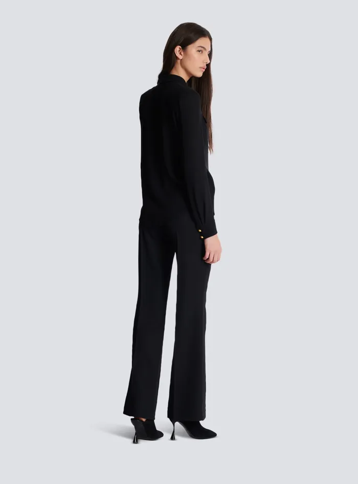 Balmain Tops And Shirts Women Crepe De Chine Shirt Black