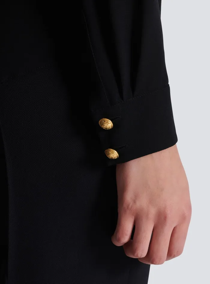 Balmain Tops And Shirts Women Crepe De Chine Shirt Black