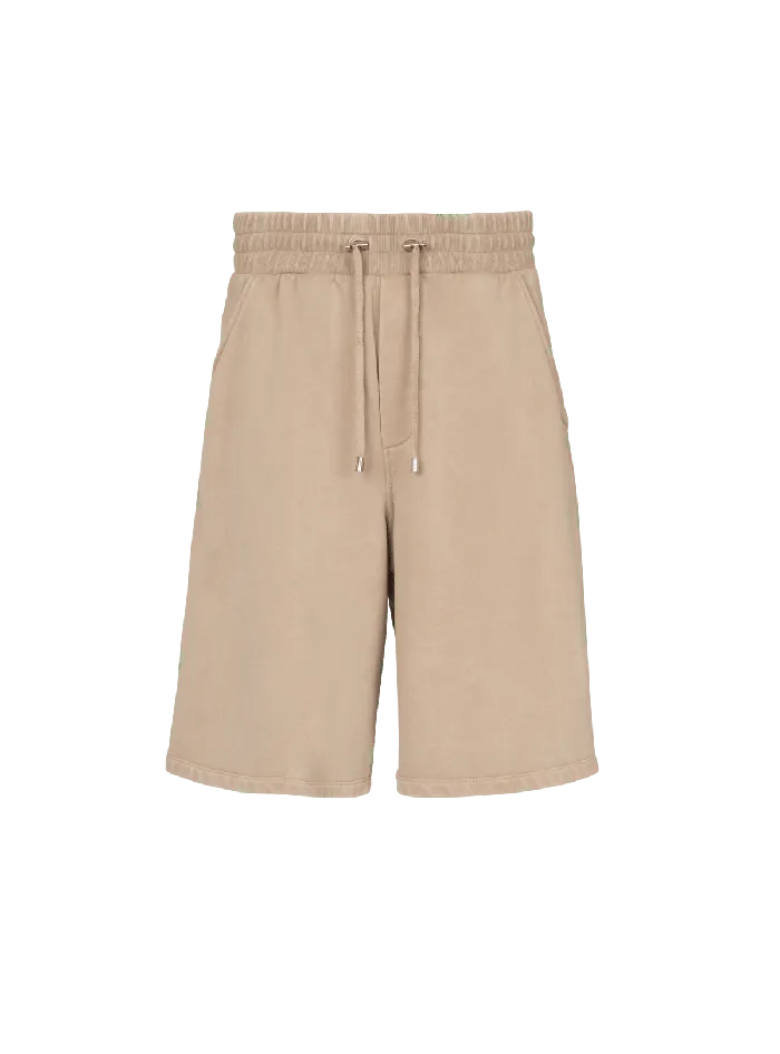 Balmain Trousers And Shorts Men Bermuda Shorts With Vintage Embroidery Beige