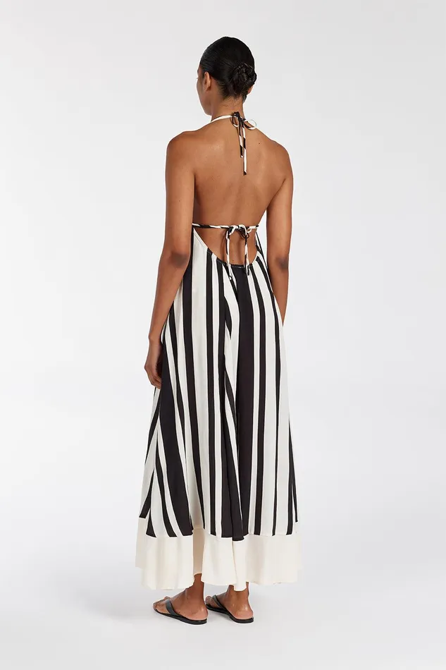 BEAU BLACK STRIPE HALTER MIDI DRESS Women DISSH Midi Dresses