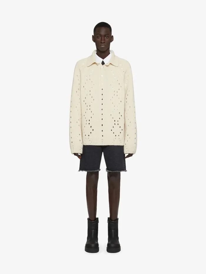 Bermuda Shorts In Denim Black Men Givenchy Pants and Shorts