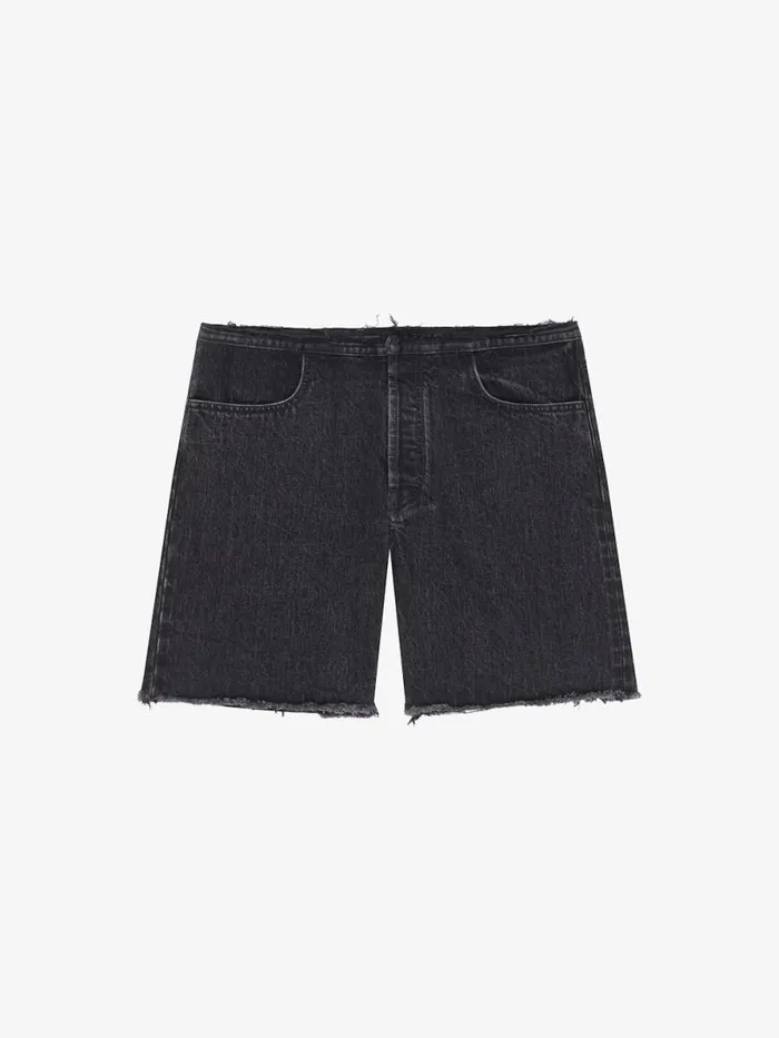 Bermuda Shorts In Denim Black Men Givenchy Pants and Shorts
