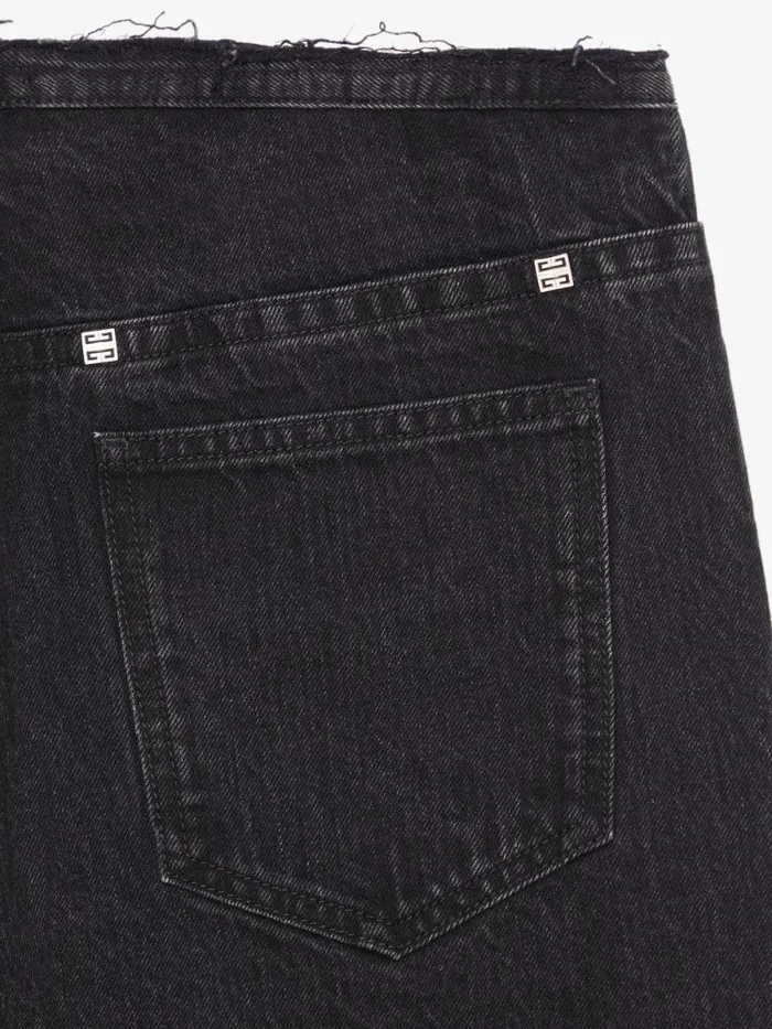 Bermuda Shorts In Denim Black Men Givenchy Pants and Shorts