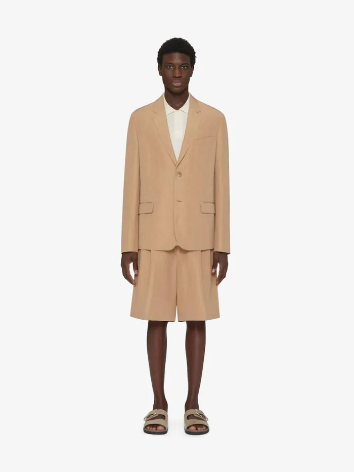Bermuda Shorts In Linen Tan Men Givenchy Pants and Shorts