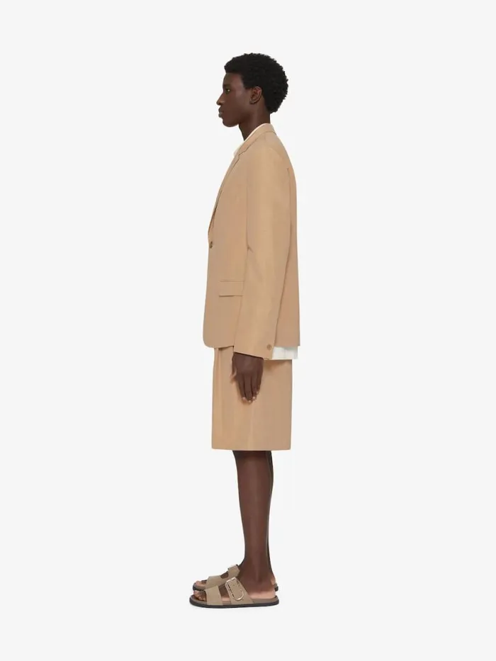 Bermuda Shorts In Linen Tan Men Givenchy Pants and Shorts