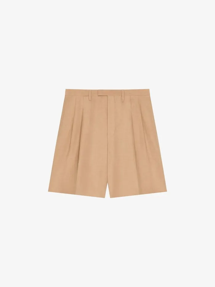 Bermuda Shorts In Linen Tan Men Givenchy Pants and Shorts