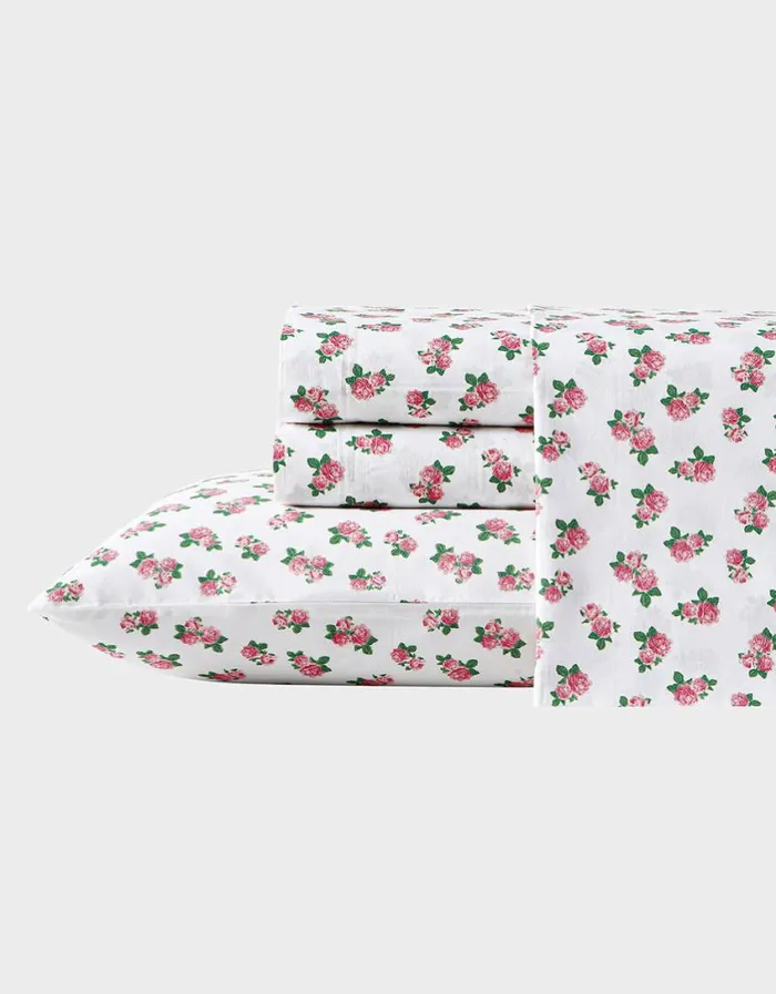 Betsey Johnson Women BETSEYS TINY PINK ROSES QUEEN SHEET SET MULTI