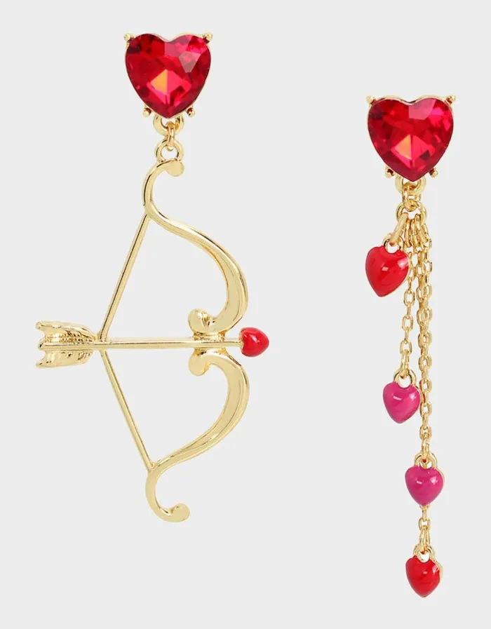 Betsey Johnson Women DEAR BETSEY BOW AND ARROW EARRINGS RED