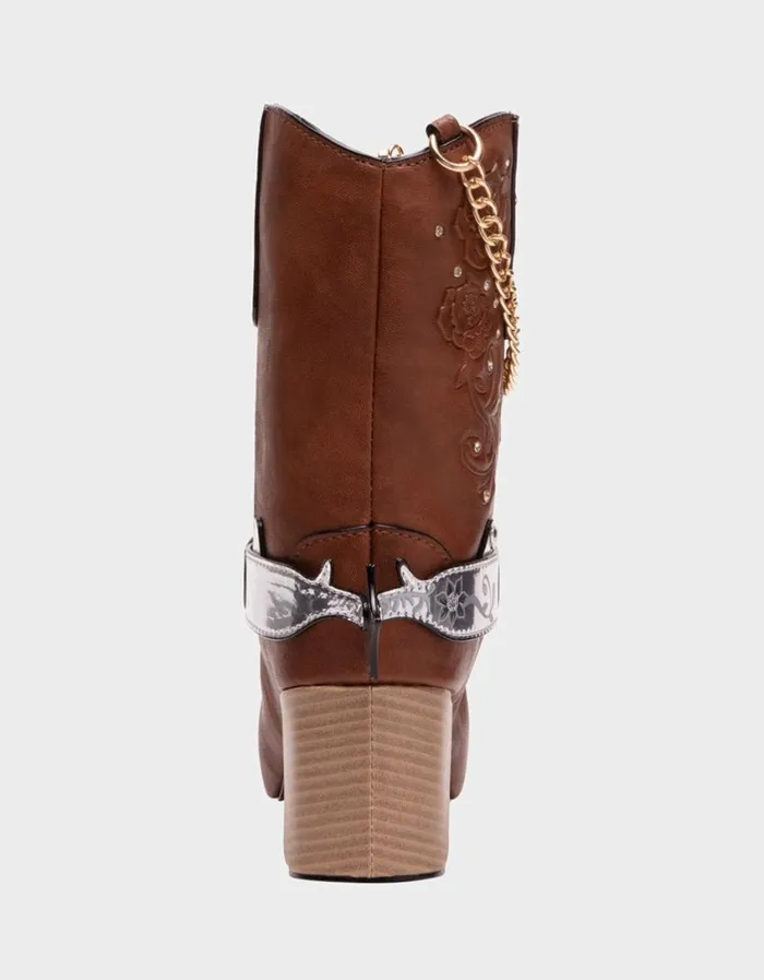 Betsey Johnson Women KITSCH GIDDYUP COWBOY CROSSBODY BROWN Betsey Johnson Women KITSCH GIDDYUP COWBOY CROSSBODY BROWN